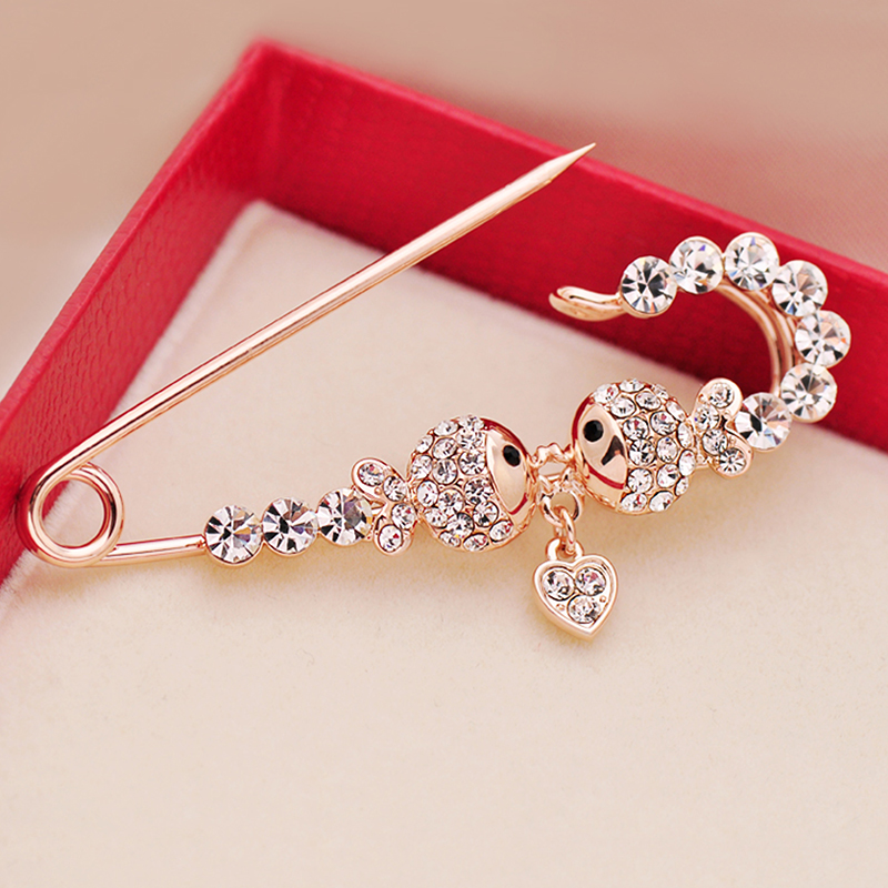 Vintage Fashion Jewelry - Mode nouvelle broche en strass Poissons