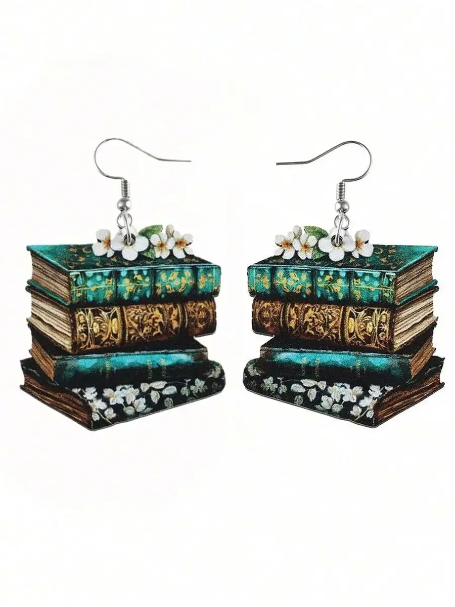 Vintage Fashion Coloring Book - Boucles d'oreilles pendantes décoratives 2D rétro