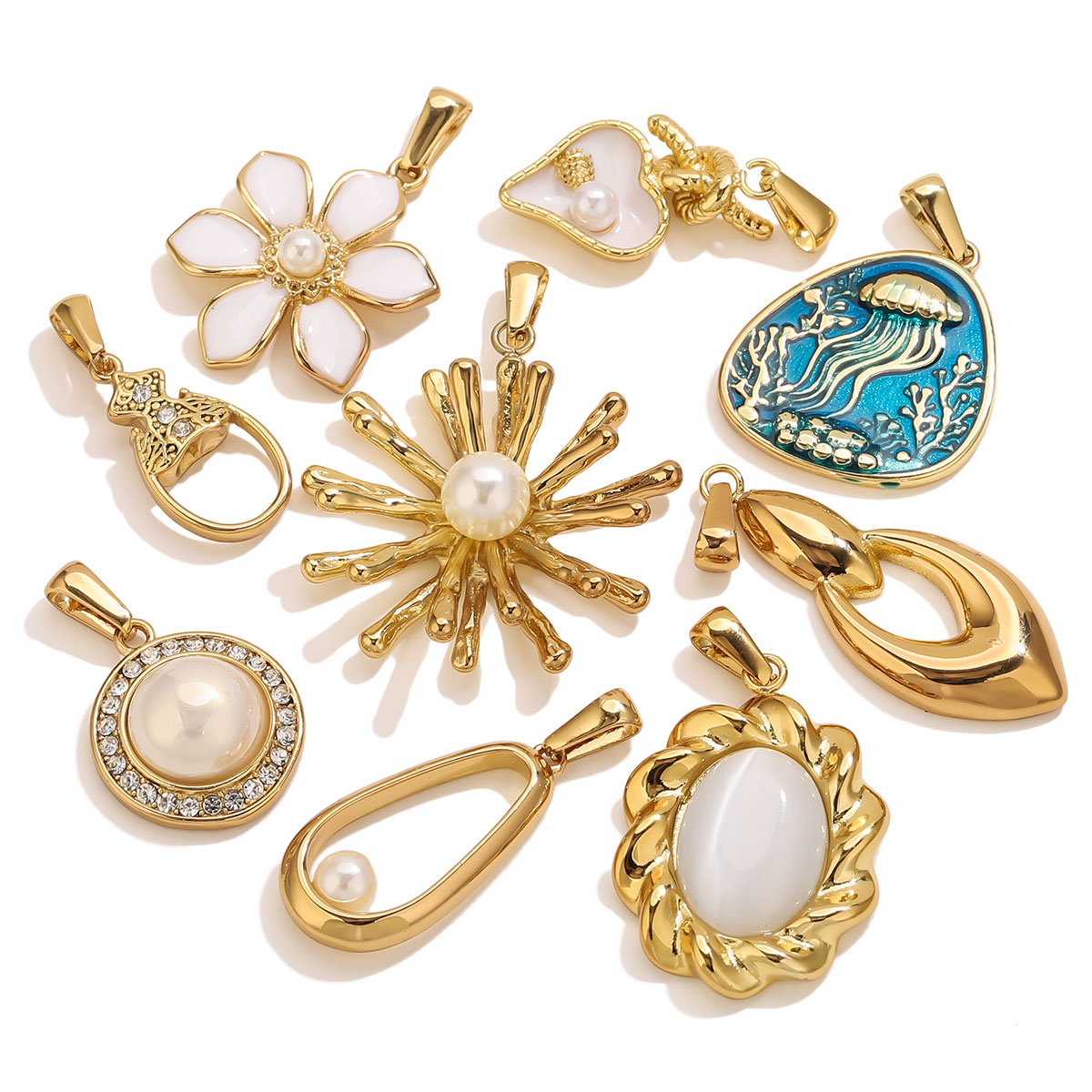 Vintage Fashion Words - 1 pièce, breloques fleurs en acier