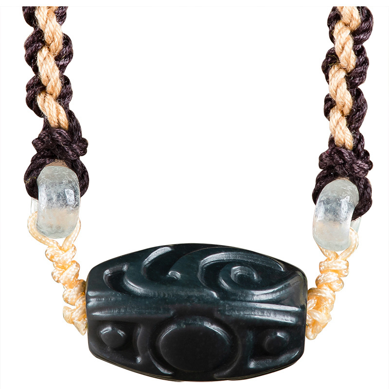 Vintage Fashion Jewelry - Collier pendentif en jade Hetian sculpté,