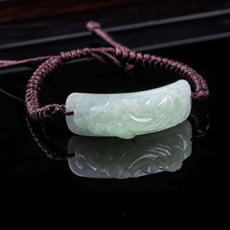 Vintage Fashion Jewelry - Bracelet Pixiu en jadéite birmane sculpté