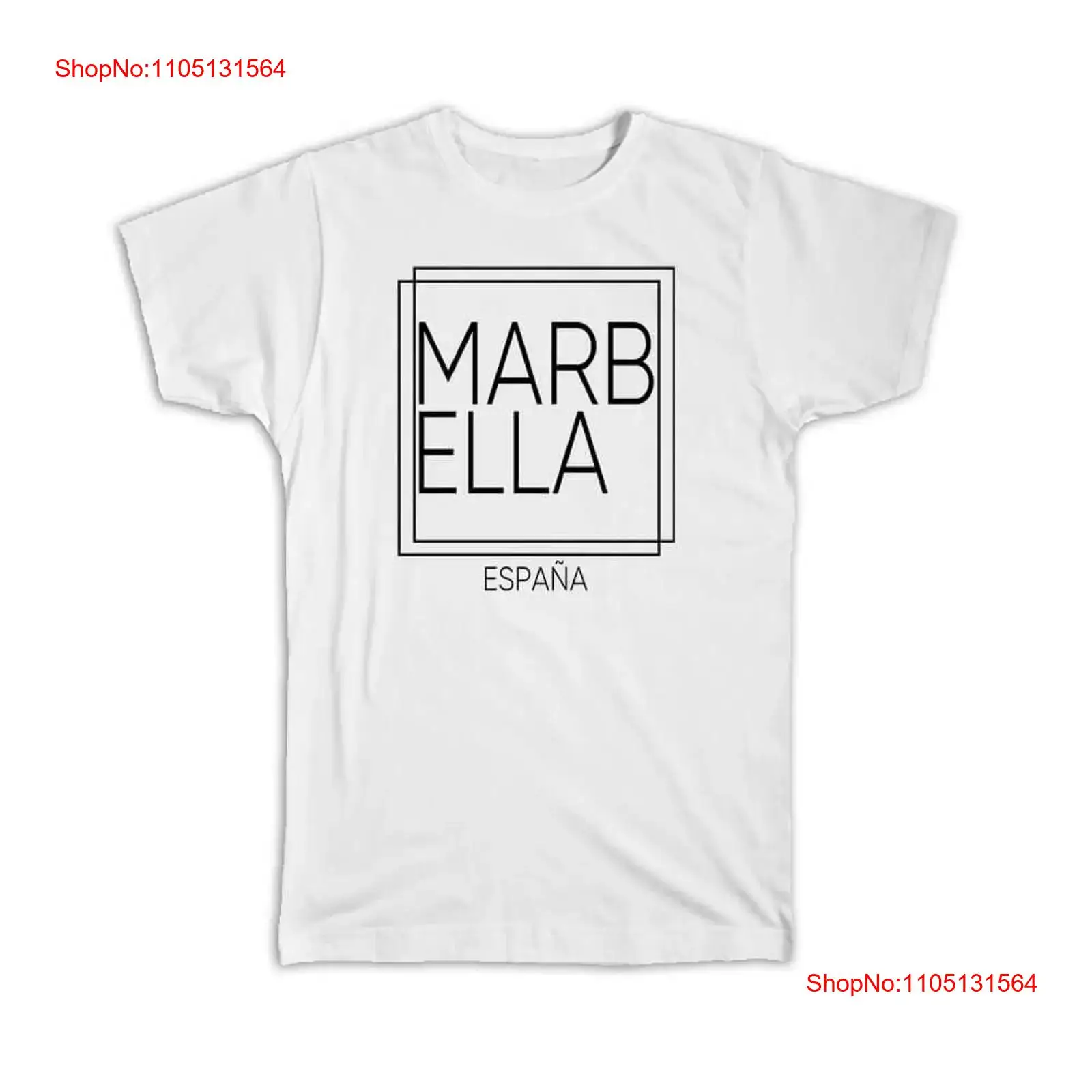 Vintage Fashion Font - T-shirt MARBELLA Espagne carré moderne minimaliste
