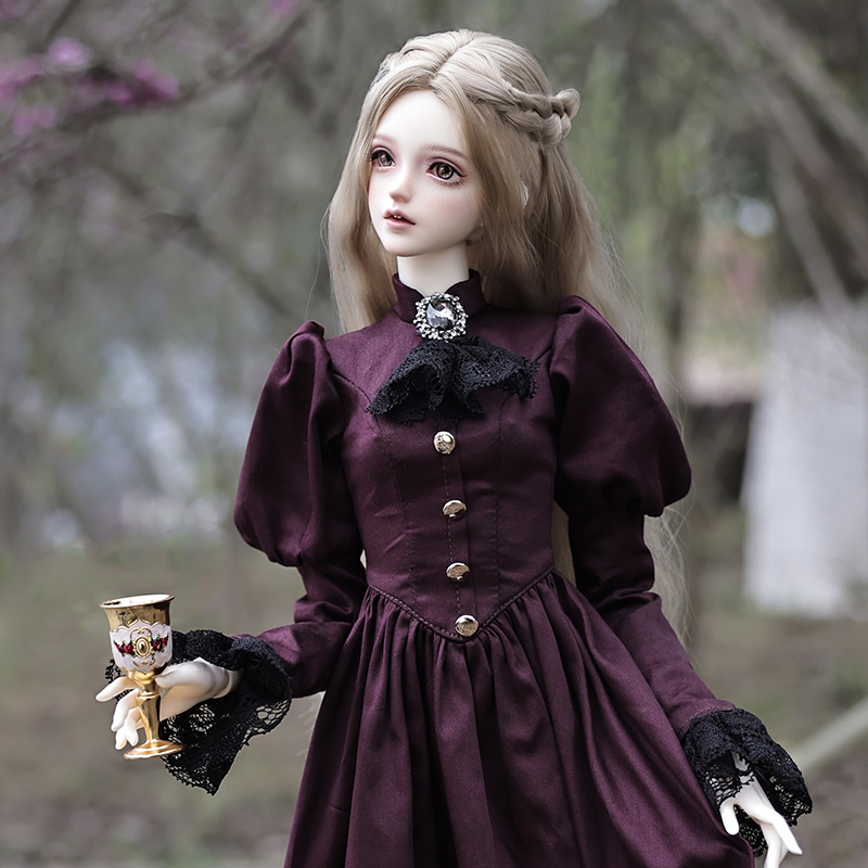 Vintage Fashion Tv - Elina-Robe violette aristocratique vintage pour femme,