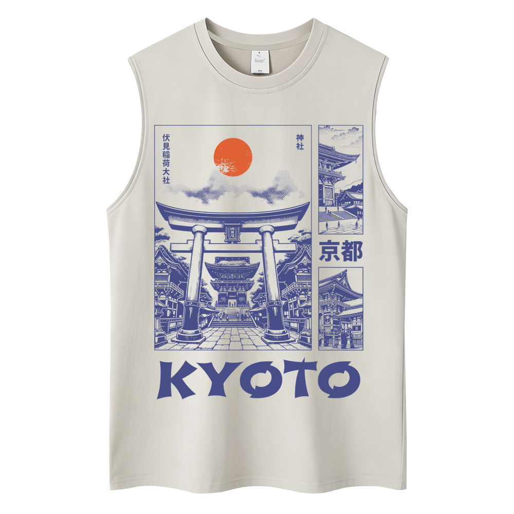 Vintage Fashion Kyoto - Débardeurs graphiques style japonais Kyoto pour
