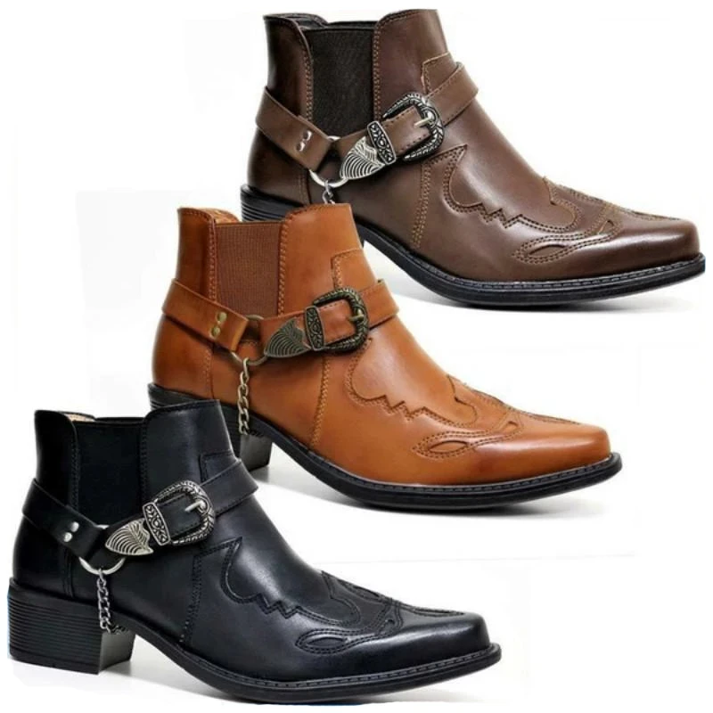 Vintage Fashion Jewelry - Bottes de cowboy vintage en cuir