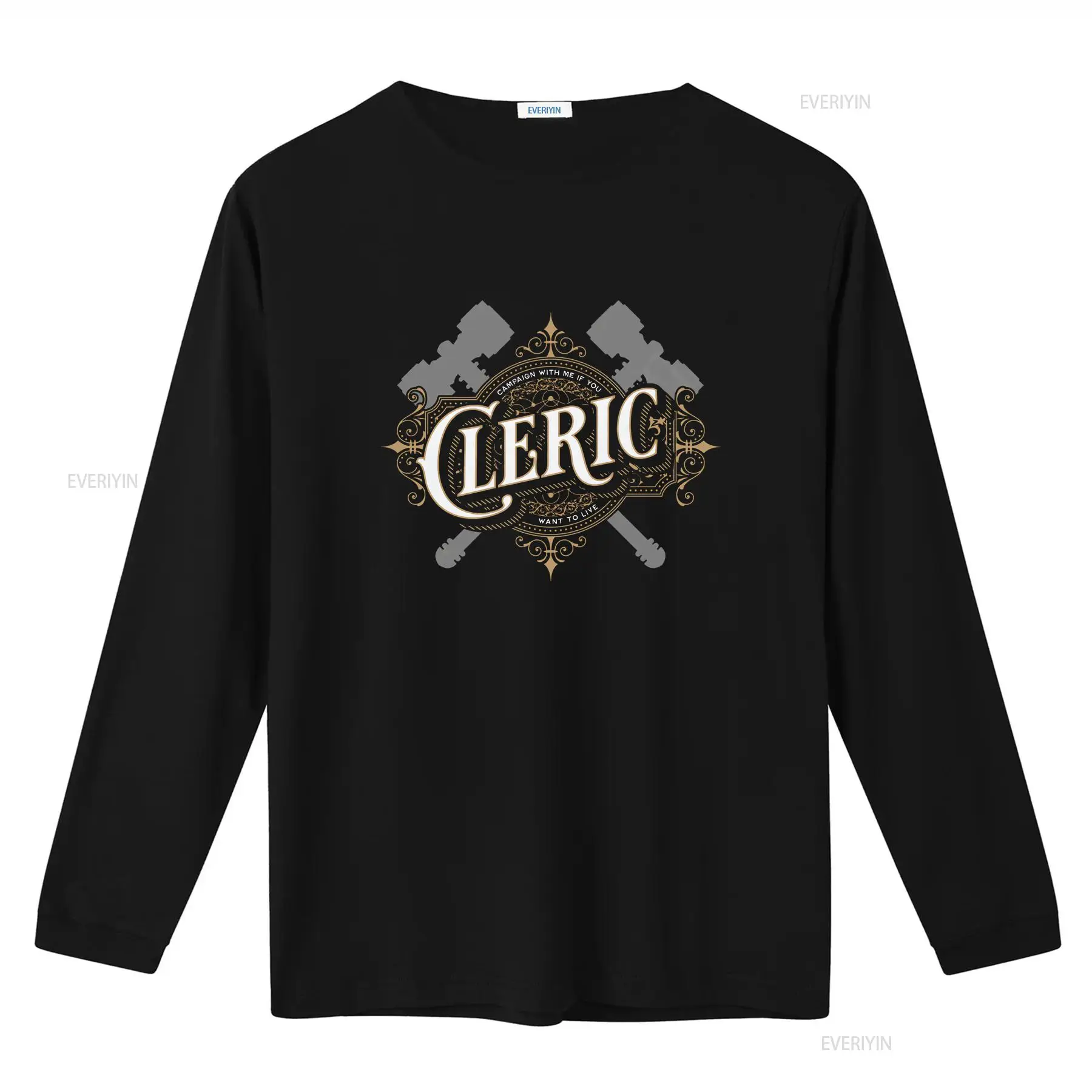 T-shirt de clerc D&D avec poli - Vintage Fashion Font avis et prix