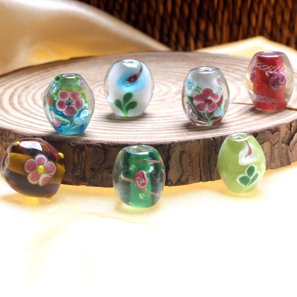 Perles de verre de forme ovale - Vintage Fashion Jewelry avis et prix