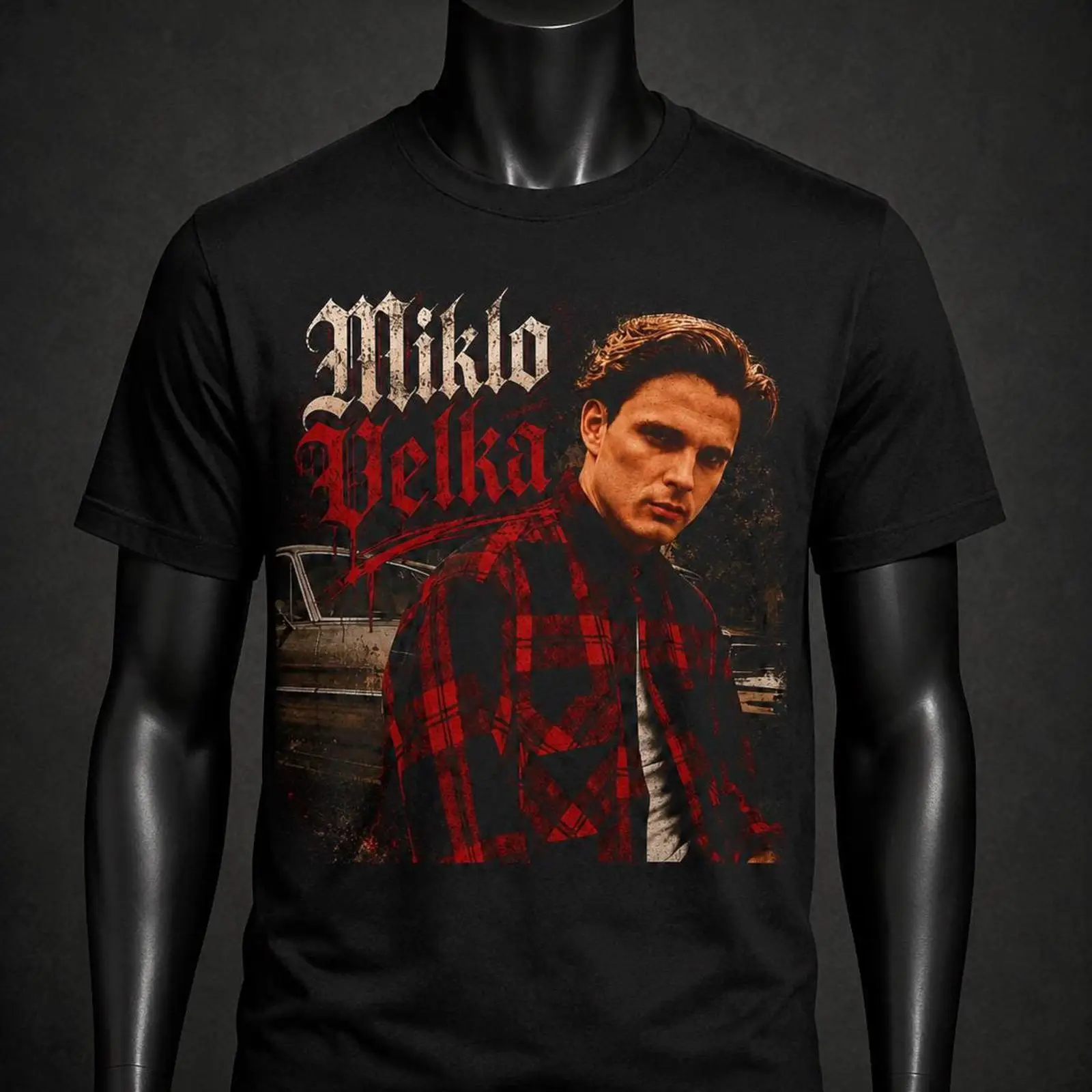 T-shirt noir Miklo Velka avec  - Vintage Fashion Font avis et prix